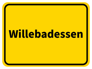 Illustration eines Stadteingangsschildes von Willebadessen, einer Gemeinde des Kreises Höxter