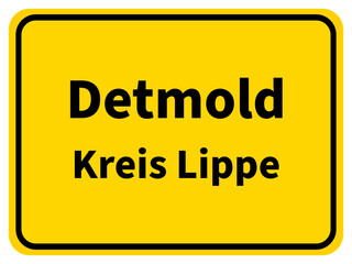 Obraz premium Illustration eines Stadteingangsschildes von Detmold, einer Gemeinde des Kreises Lippe