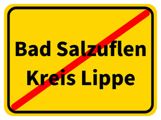 Illustration eines Stadtausgangsschildes von Bad Salzuflen, einer Gemeinde des Kreises Lippe