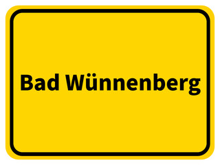 Illustration eines Stadteingangsschildes von Bad Wünneberg, einer Gemeinde des Kreises Paderborn