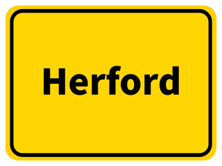 Illustration eines Stadteingangsschildes von Herford, einer Gemeinde des Kreises Herford