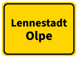Illustration eines Stadtausgangsschildes von Lennestadt, einer Gemeinde des Kreises Olpe