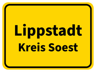 Illustration eines Stadteingangsschildes von Lippstadt, einer Gemeinde des Kreises Soest