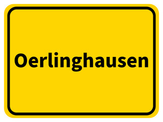 Illustration eines Stadteingangsschildes von Oerlinghausen, einer Gemeinde des Kreises Lippe