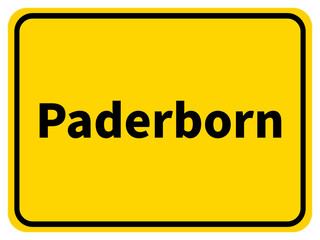 Illustration eines Stadteingangsschildes von Paderborn, einer Gemeinde des Kreises Paderborn