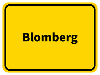 Illustration eines Stadteingangsschildes von Blomberg, einer Gemeinde des Kreises Lippe