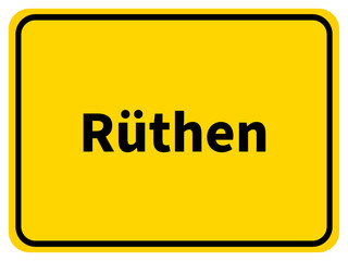 Illustration eines Stadteingangsschildes von Rüthen, einer Gemeinde des Kreises Soest