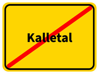 Illustration eines Stadtausgangsschildes von Kalletal, einer Gemeinde des Kreises Lippe