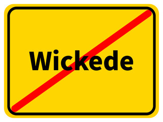 Illustration eines Stadtausgangsschildes von Wickede, einer Gemeinde des Kreises Soest