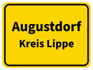 Illustration eines Stadteingangsschildes von Augustdorf, einer Gemeinde des Kreises Lippe
