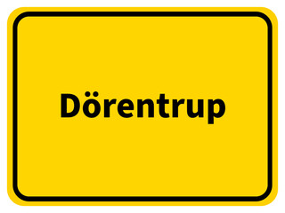 Illustration eines Stadteingangsschildes von Dörentrup, einer Gemeinde des Kreises Lippe