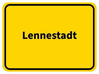 Illustration eines Stadteingangsschildes von Lennestadt, einer Gemeinde des Kreises Olpe