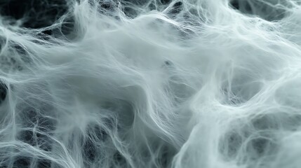 Abstract wispy texture of pale white filaments in dark background