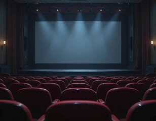 cinema auditorium with red chairs