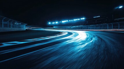 Night Race Track: Speed, Lights, and Motion Blur