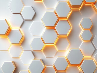 abstract honeycomb pattern with glowing yellow edges.