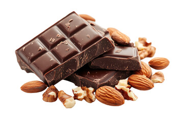 Round chocolate splash with chocolate drops , chocolate wave on air isolated on white background