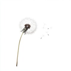 Single dandelion seed head