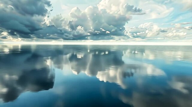 Wolkenspiegelung auf einer glatten Wasseroberfl&auml;che