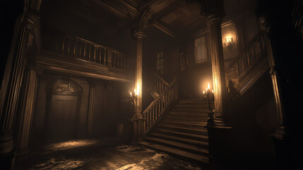 Fototapeta premium dark eerie mansion