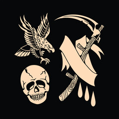 death flash tattoo vector design