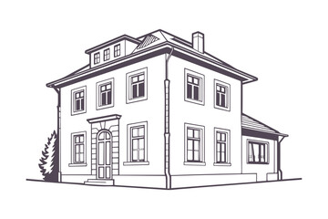 Building Skyline Silhouette Set Vector Clipart Isolated Illustration