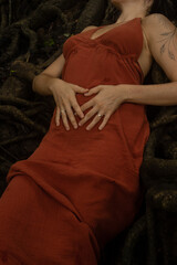 woman connecting to mother earth and her feminine energy