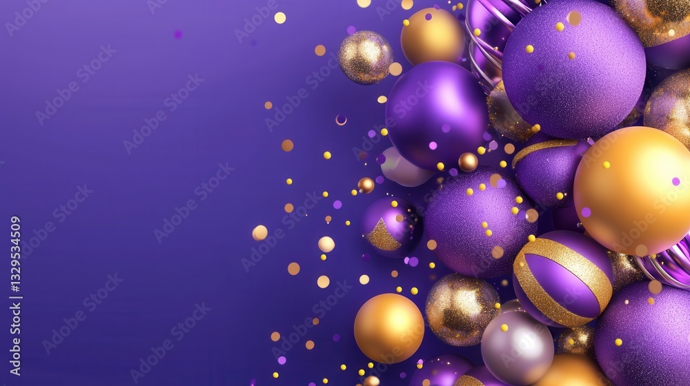 Poster a visually captivating abstract composition featuring dynamic 3d spheres and gleaming iridescent orb