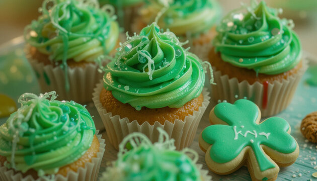 St. Patrick's Day Cupcakes and Cookies. - Powered by Adobe