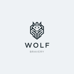 Heraldic Wolf Logo – A noble heraldic wolf logo representing loyalty and bravery.