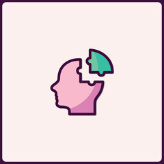 Creative Mind Icon Revealing a Puzzle Piece Representing Problem Solving