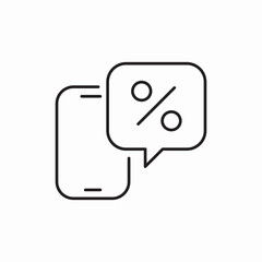 Mobile discount offer percentage icon vector sign