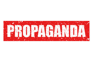 Propaganda bright red stamp isolated on white background