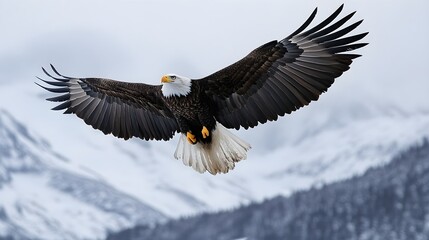 Obraz premium A photo of a proud eagle soaring through the sky