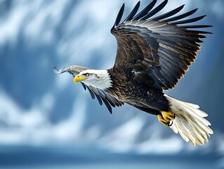 A photo of a proud eagle soaring through the sky