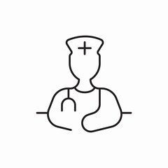 Professional nurse staff portrait icon vector sign
