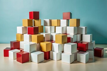 Abstract White Cube Grid: Modern Minimalist Geometric Art Photography