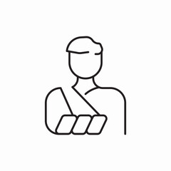 arm in plaster icon vector sign