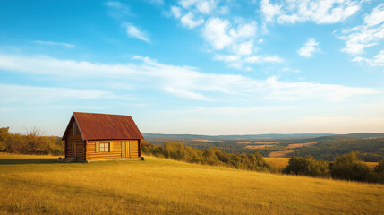 Obraz premium old barn in autumn