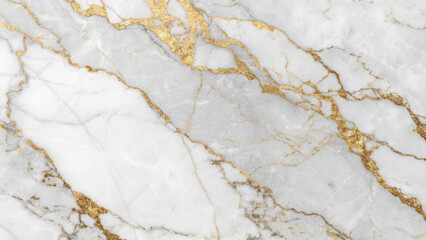 Fototapeta premium Elegant white marble with gold veins texture