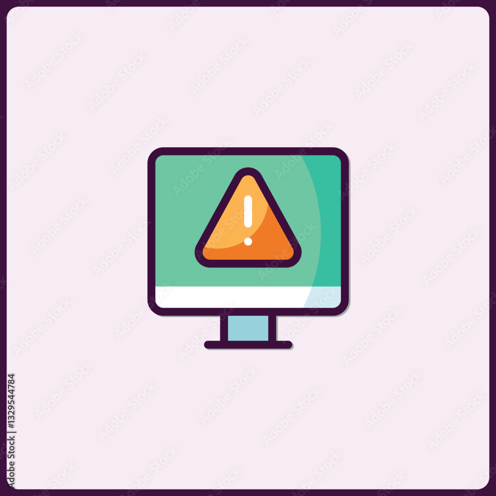  system error icon on a computer screen with attention notification design