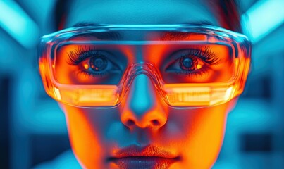 Woman with Tech Glasses