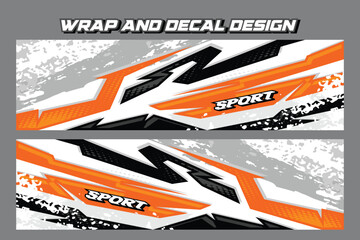 Racing Car branding with racing wrap decal or livery design template Vector Premium EPS 10