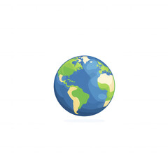 Obraz premium Colorful globe illustration on a white isolated background.