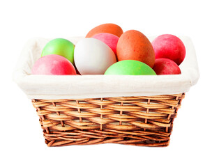 Red cat with a colorful umbrella on a white background.