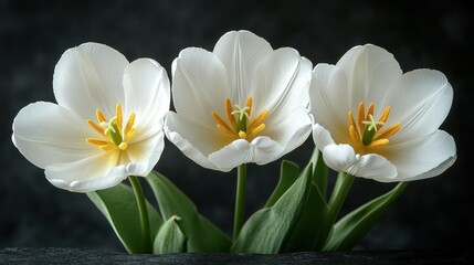 Fototapeta premium Delicate white tulips