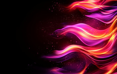 Abstract glowing background with vibrant wave design in pink, orange, and purple hues, creating dynamic and energetic atmosphere