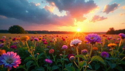 Weinglas mit Trauben und Blumen auf einer Weinleiter im Sonnenuntergang bei einem blauen Himmel, blumen, trauben