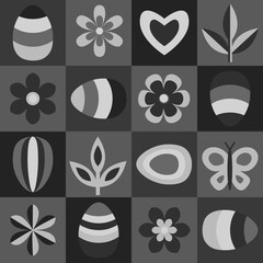 Vector - colored easter symbols seamless pattern.