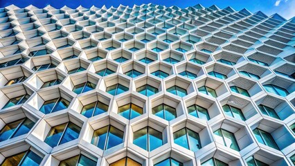 Naklejka premium Abstract Hexagon Geometric White Background Architectural Photography - Modern Design Textures